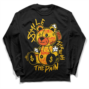 Yellow Sneakers DopeSkill Long Sleeve T-Shirt Smile Through The Pain Graphic Streetwear - Black