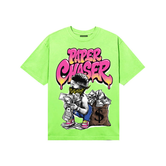 Neon Green Sneakers DopeSkill T-Shirt Paper Chaser Boy Graphic Streetwear - Lime