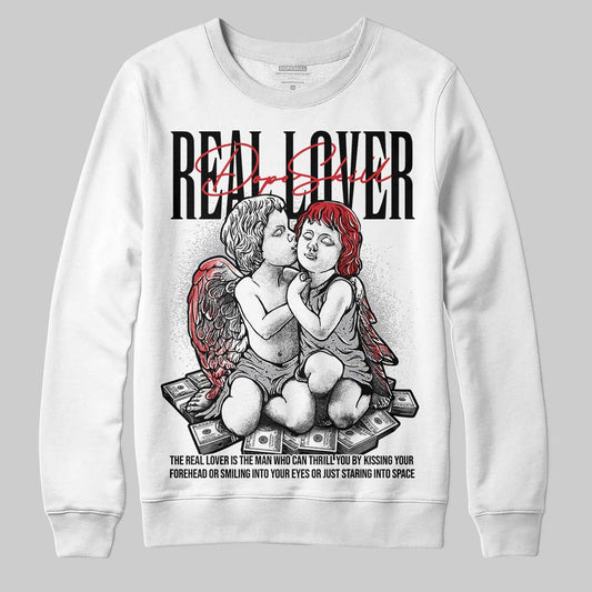 Jordan 4 OG “White Cement” DopeSkill Sweatshirt Real Lover Graphic Streetwear - White