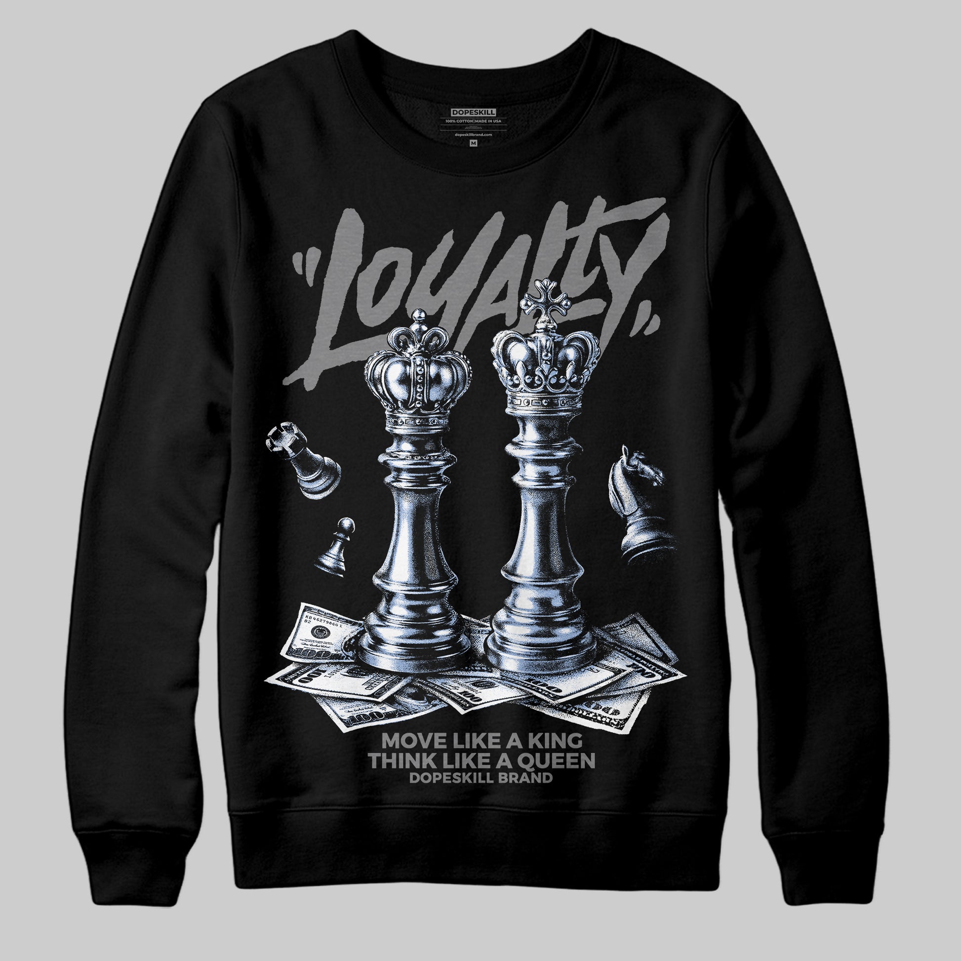 Grey Sneakers DopeSkill Sweatshirt Loyalty Graphic Streetwear - Black