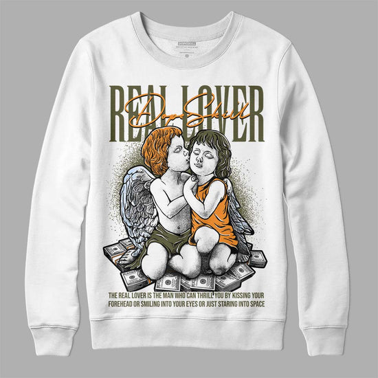 Jordan 5 "Olive" DopeSkill Sweatshirt Real Lover Graphic Streetwear - White