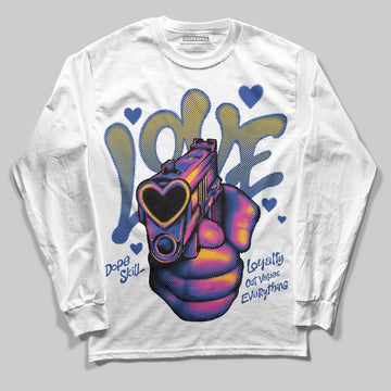 Royal Blue Sneakers DopeSkill Long Sleeve T-Shirt Love Shot Graphic Streetwear - White