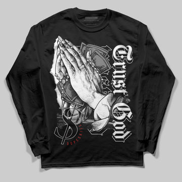 Jordan 1 High OG “Black/White” DopeSkill Long Sleeve T-Shirt Trust God Graphic Streetwear - Black