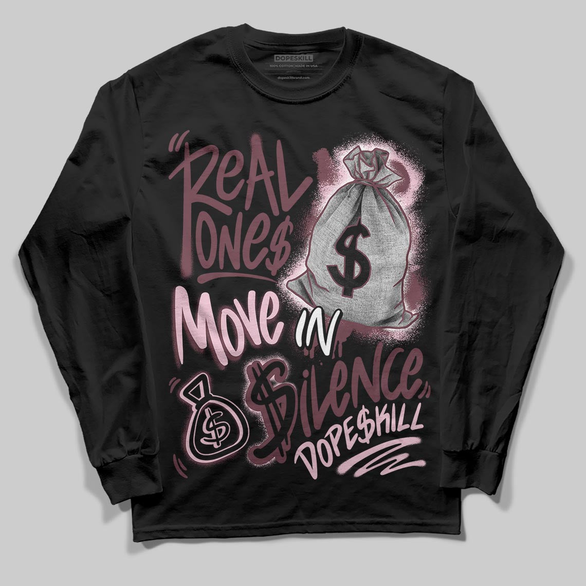 Asics Gel-Cumulus 16 "Port Royal" DopeSkill Long Sleeve T-Shirt Real Ones Move In Silence Graphic Streetwear - Black