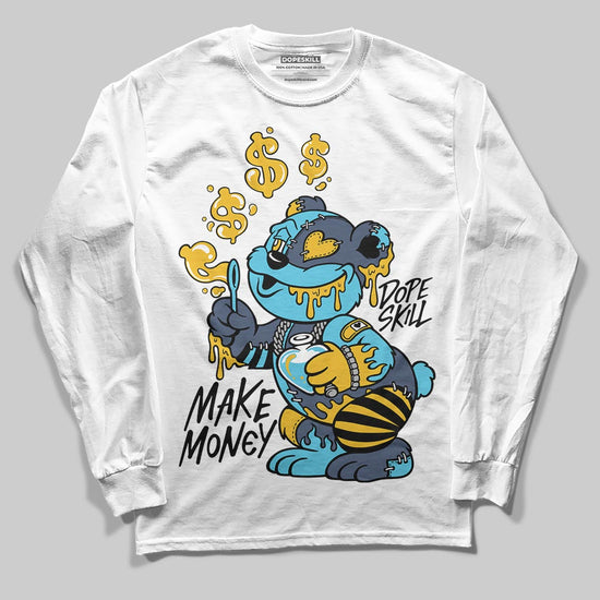 Jordan 11 Retro Gamma Blue (2025) DopeSkill Long Sleeve T-Shirt Make Money Graphic Streetwear - White