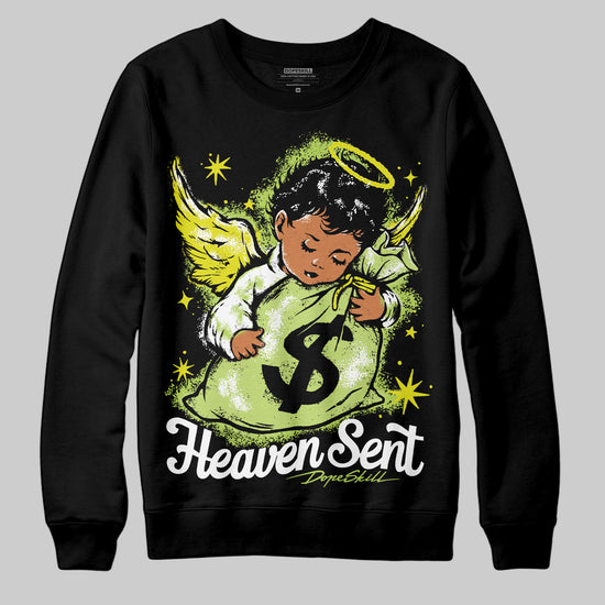 Jordan 13 Retro Bright Cactus DopeSkill Sweatshirt Heaven Sent Graphic Streetwear - Black