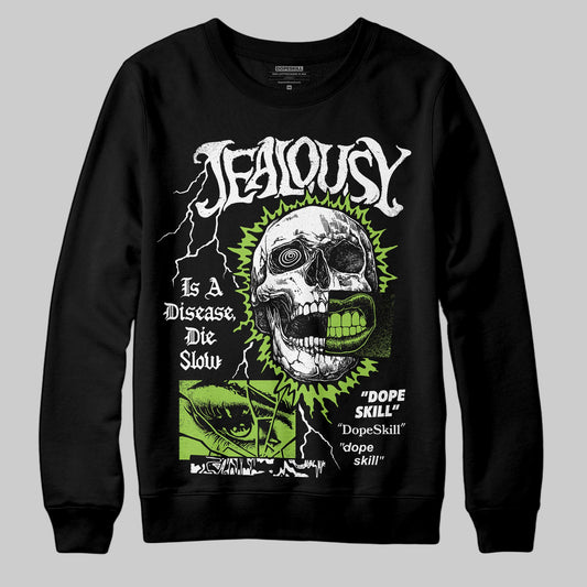 Neon Green Sneakers DopeSkill Sweatshirt Jealousy Graphic Streetwear - Black