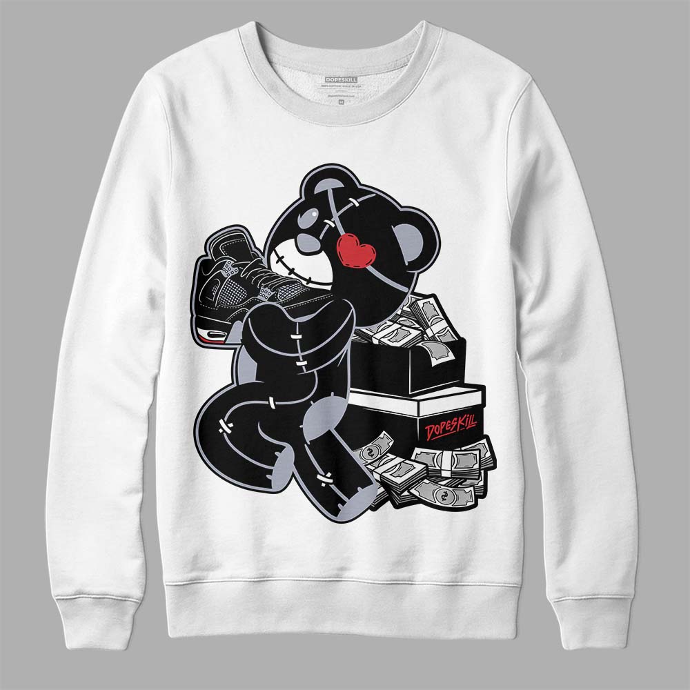 Jordan 4 “Bred Reimagined” DopeSkill Sweatshirt Bear Steals Sneaker Graphic Streetwear - White