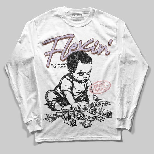 Harris Tweed x Dunk Low Denim Turquoise and Baroque Brown DopeSkill Long Sleeve T-Shirt Flexin' Graphic Streetwear - White