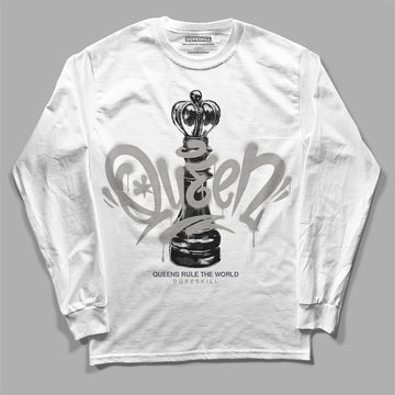 Jordan 6 Retro Cool Grey DopeSkill Long Sleeve T-Shirt Queen Chess Graphic Streetwear - White