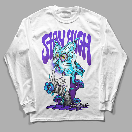 Jordan 6 "Aqua" DopeSkill Long Sleeve T-Shirt Stay High Graphic Streetwear - White 