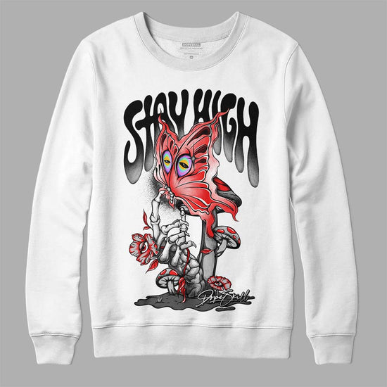 Jordan Spizike Low Bred DopeSkill Sweatshirt Stay High Graphic Streetwear - White 