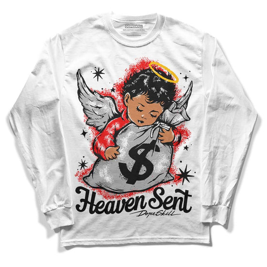 Jordan 1 Low OG “Shadow” DopeSkill Long Sleeve T-Shirt Heaven Sent Graphic Streetwear - White