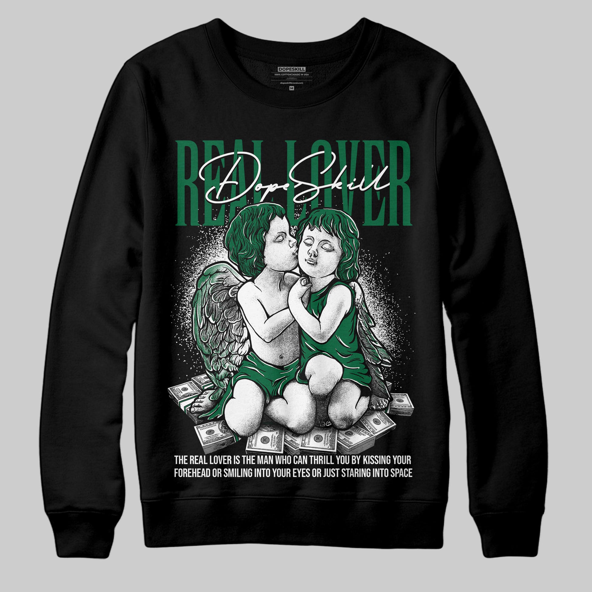 Jordan 13 GS “Pine Green” DopeSkill Sweatshirt Real Lover Graphic Streetwear - Black