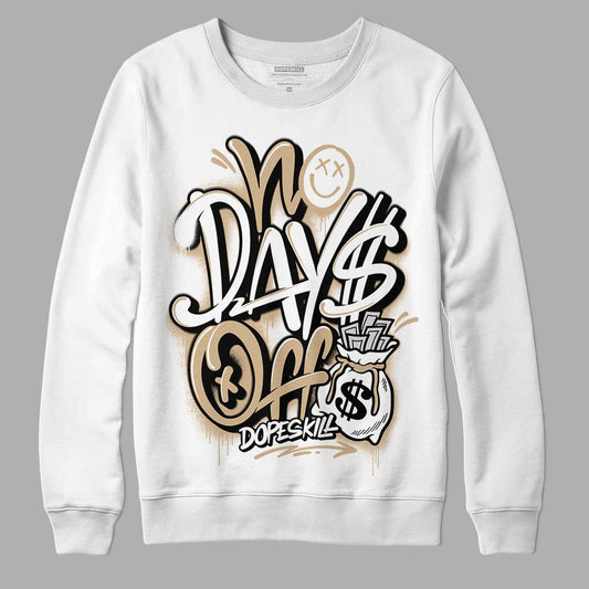 TAN Sneakers DopeSkill Sweatshirt No Days Off Graphic Streetwear - White