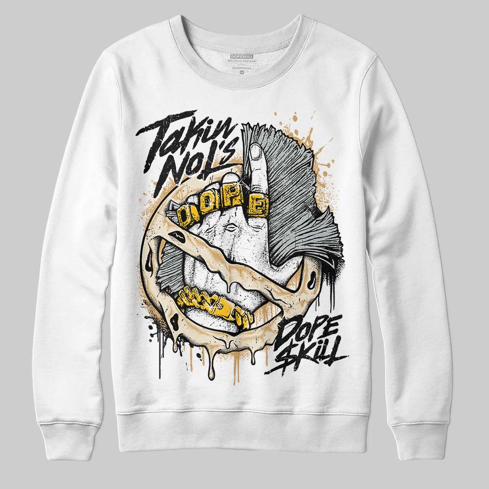 Jordan 5 Retro Reverse Metallic DopeSkill Sweatshirt Takin No L's Graphic Streetwear - White