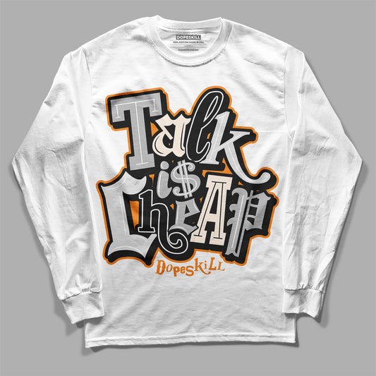 Dunk Low Cool Grey DopeSkill Long Sleeve T-Shirt Talk Is Chip Graphic Streetwear - White 