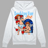 Dunk Low Futura University Blue DopeSkill Hoodie Sweatshirt Looking For Love Graphic Streetwear - White