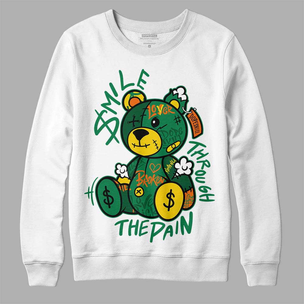 Green Sneakers DopeSkill Sweatshirt Smile Through The Pain Graphic Streetwear - White 