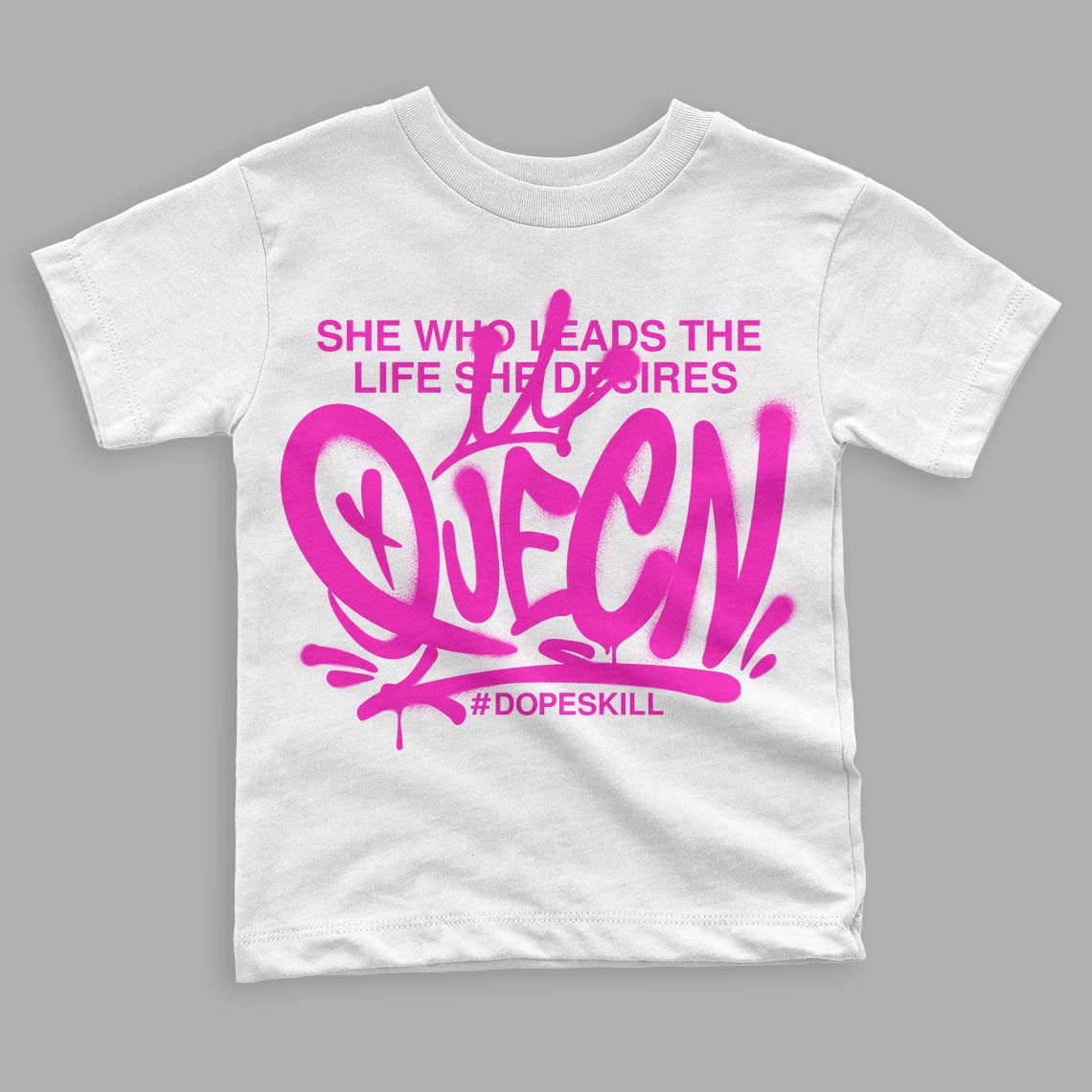 Dunk Low GS “Active Fuchsia” DopeSkill Toddler Kids T-shirt Queen Graphic Streetwear - White