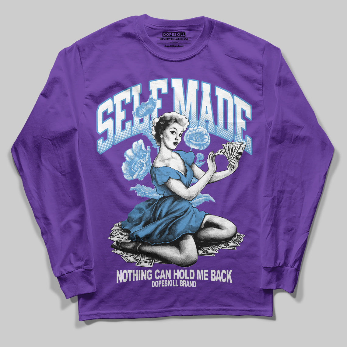 PURPLE Sneakers DopeSkill Long Sleeve T-Shirt Self Made Graphic Streetwear - Purple