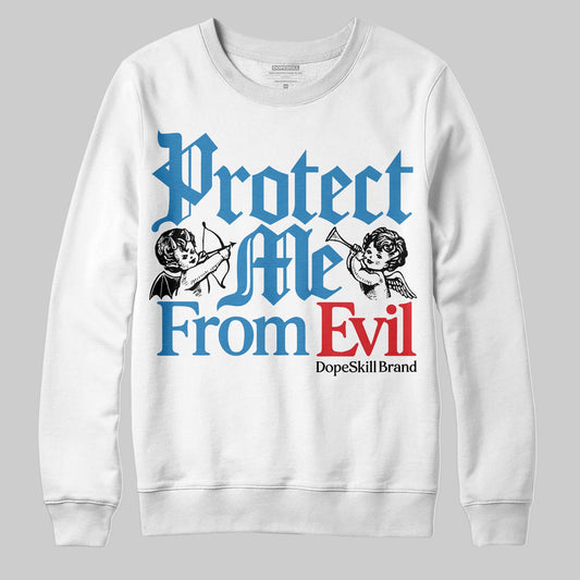 Jordan 3 Retro OG Rare Air DopeSkill Sweatshirt Protect Me From Evil Graphic Streetwear - White