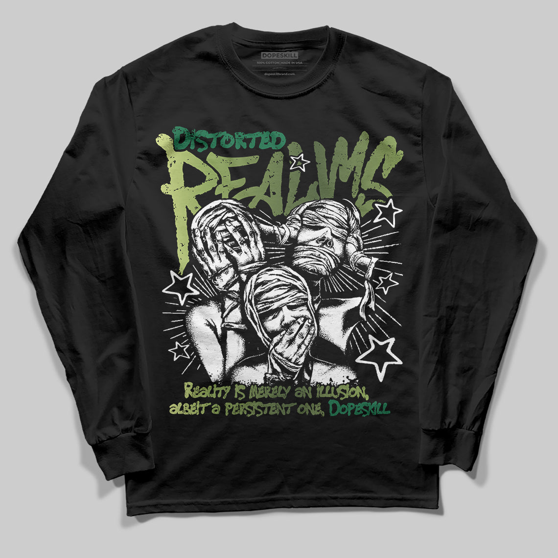 Foamposite Pro 'Pine Green' DopeSkill Long Sleeve T-Shirt Distorted Realms\ Graphic Streetwear - black