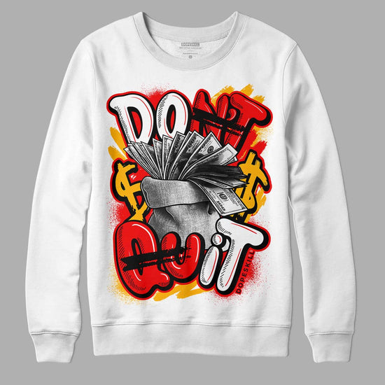 Red Sneakers DopeSkill Sweatshirt Don't Quit Graphic Streetwear - White