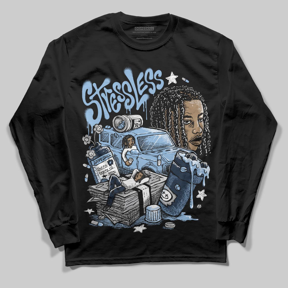 Asics Gel-Cumulus 16 Wash/Independence Blue DopeSkill Long Sleeve T-Shirt Stressless Graphic Streetwear - Black