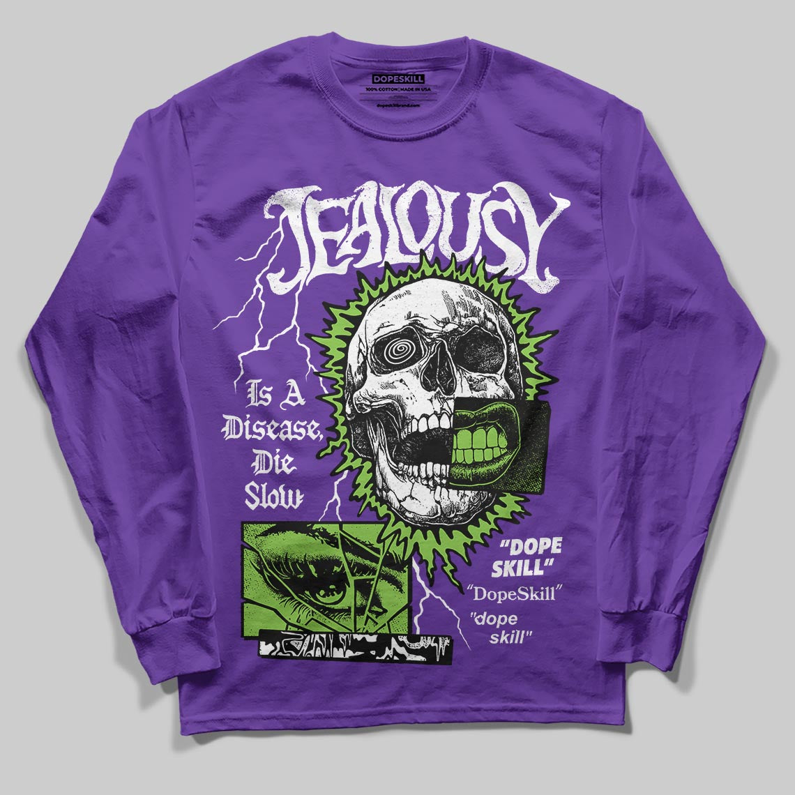 PURPLE Sneakers DopeSkill Long Sleeve T-Shirt Jealousy Graphic Streetwear - Purple