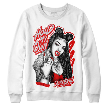 Jordan 4 Retro Red Cement DopeSkill Sweatshirt New H.M.O Graphic Streetwear - White