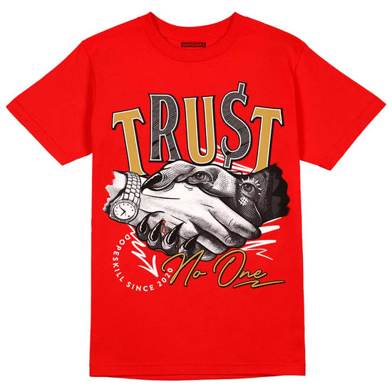 Red Sneakers DopeSkill Red T-shirt Trust No One Graphic Streetwear