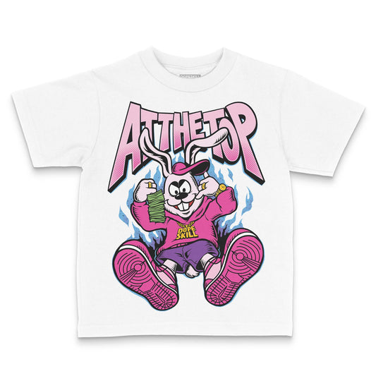 Pink Sneakers DopeSkill Toddler Kids T-shirt At The Top Graphic Streetwear - White
