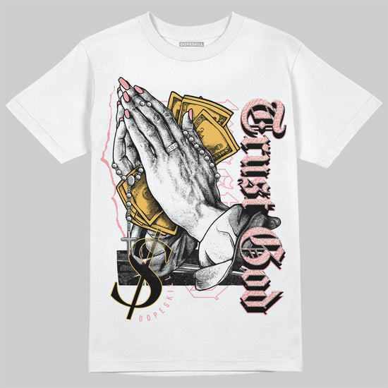 Jordan 3 GS “Red Stardust” DopeSkill T-Shirt Trust God Graphic Streetwear - WHite