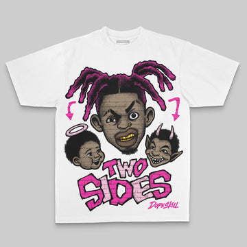 Pink Oversize Print Two Sides DopeSkill Graphic Premium T-shirt Streetwear - White
