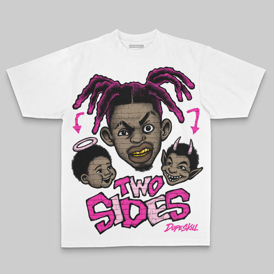 Pink Oversize Print Two Sides DopeSkill Graphic Premium T-shirt Streetwear - White