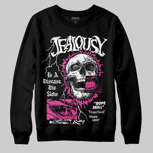 Pink Sneakers DopeSkill Sweatshirt Jealousy Graphic Streetwear - Black