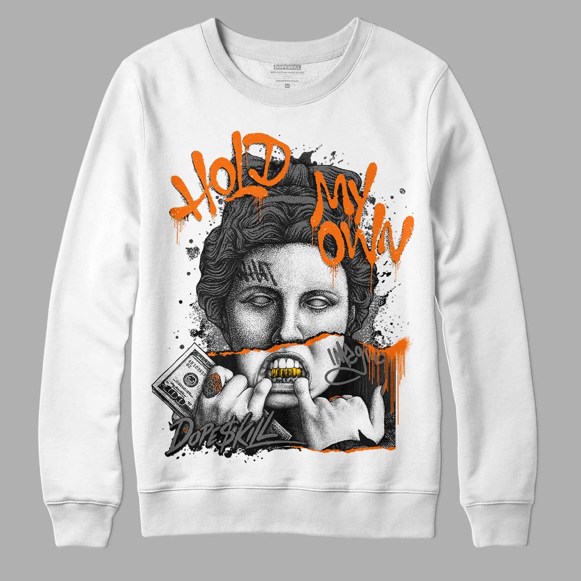 Jordan 3 Retro 'Fear Pack' DopeSkill Sweatshirt Hold My Own Graphic Streetwear - White