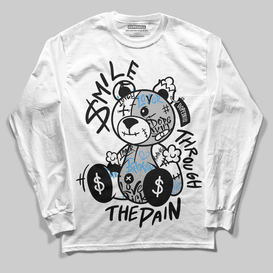 Jordan 10 OG “Steel” DopeSkill Long Sleeve T-Shirt Smile Through The Pain Graphic Streetwear - White
