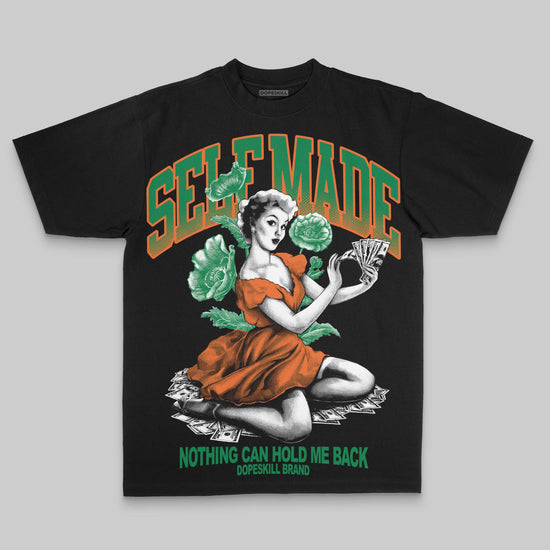 Green Oversize Print Self Made DopeSkill Graphic Premium T-shirt Streetwear - Black