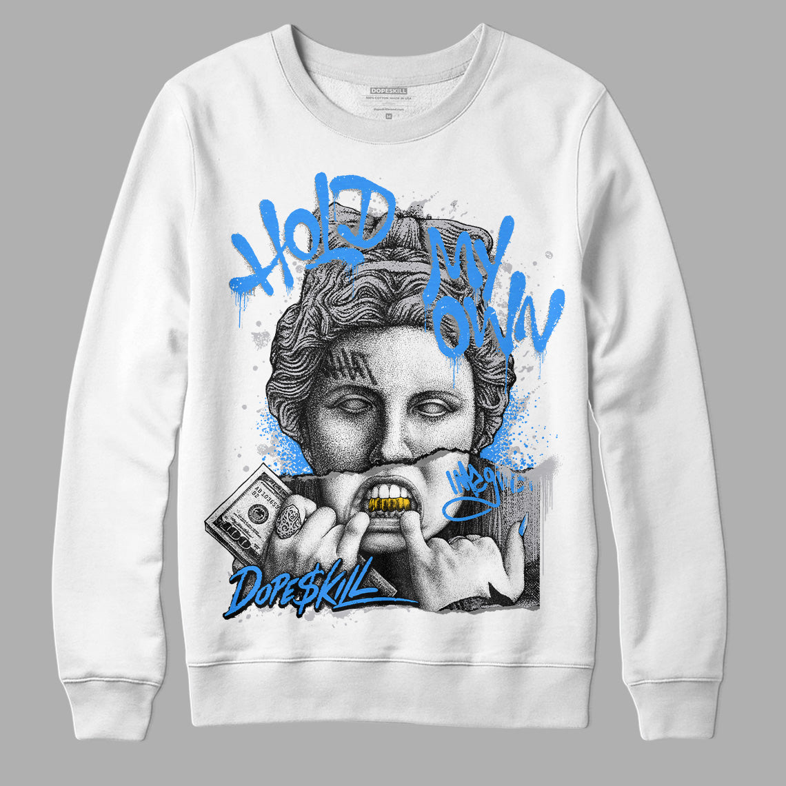 Jordan 11 Retro Low Cement Grey DopeSkill Sweatshirt Hold My Own Graphic Streetwear - White 