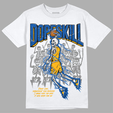 Dunk Blue Jay and University Gold DopeSkill T-Shirt Thunder Dunk Graphic Streetwear - White 