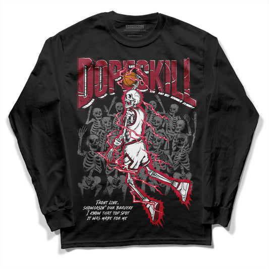 Jordan 1 Retro High '85 OG Metallic Burgundy DopeSkill Long Sleeve T-Shirt Thunder Dunk Graphic Streetwear - Black