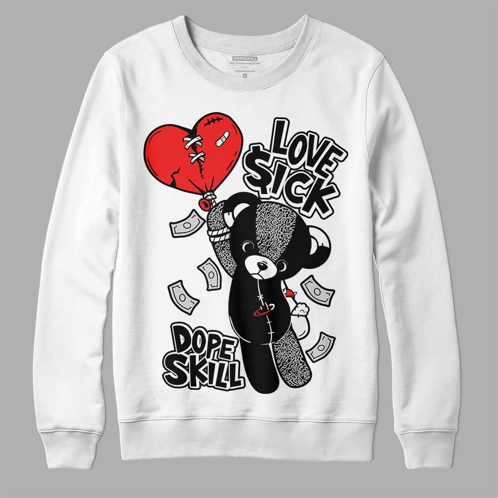 Jordan Spizike Low Bred DopeSkill Sweatshirt Love Sick Graphic Streetwear - White 