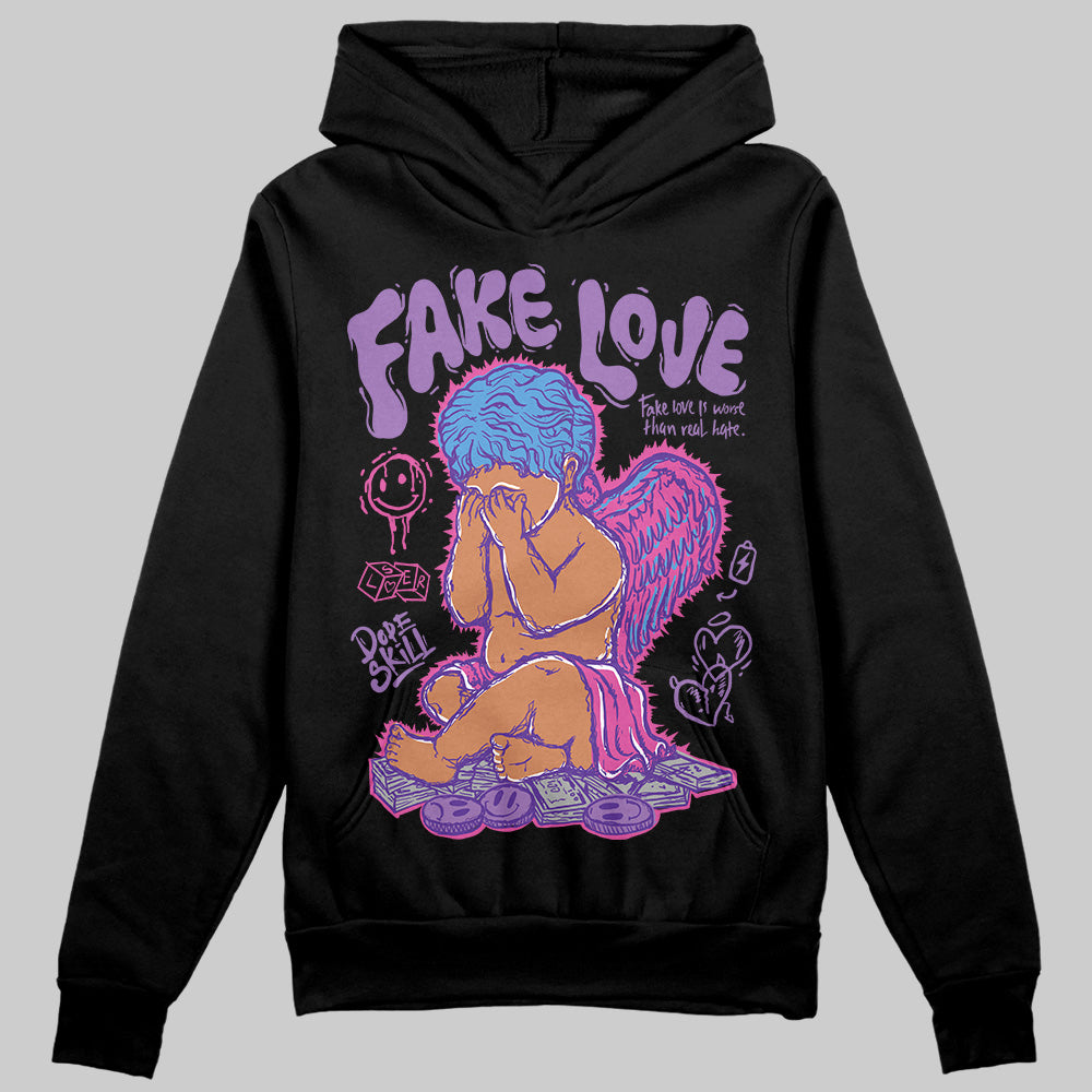 PURPLE Sneakers DopeSkill Hoodie Sweatshirt False Love Graphic Streetwear - Black