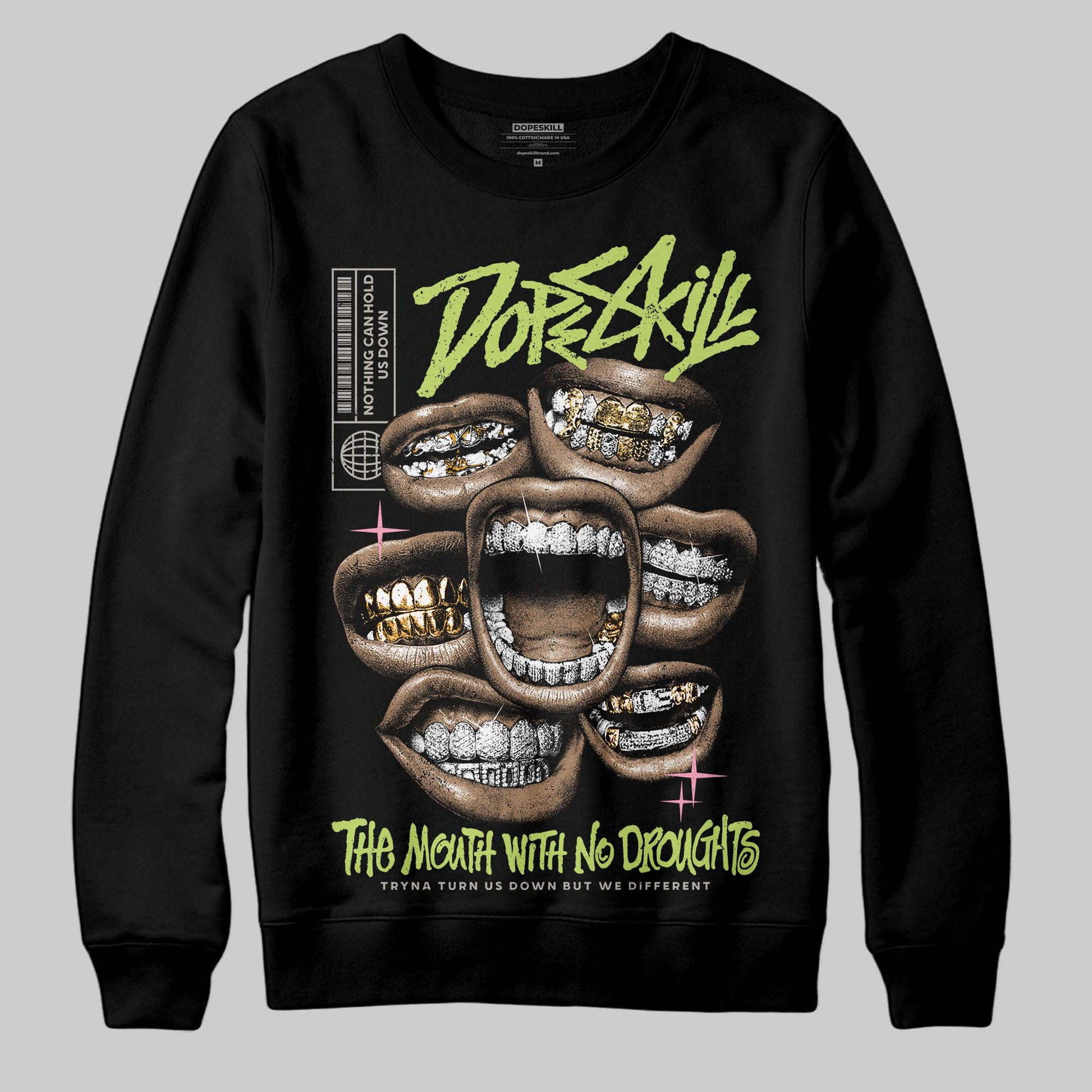 Chase B x Travis Scott x Jordan Jumpman Jack DopeSkill Sweatshirt The Mouth With No Droughts Graphic Streetwear - Black