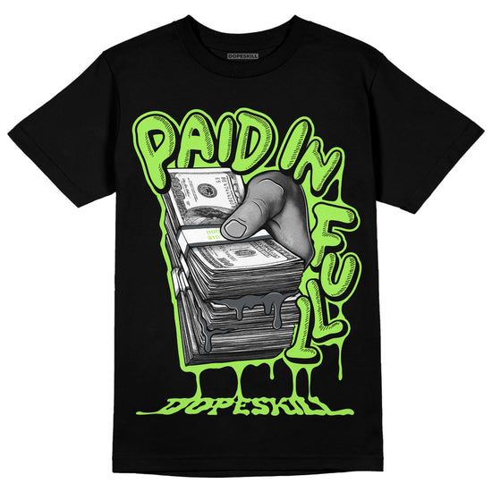 Jordan 5 Green Bean DopeSkill T-Shirt Paid In Full Graphic Streetwear - Black 