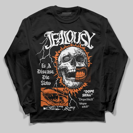 Orange, Black and White Sneakers DopeSkill Long Sleeve T-Shirt Jealousy Graphic Streetwear - Black