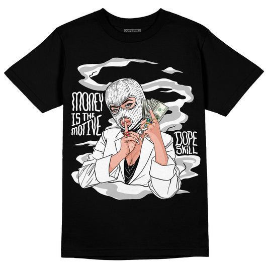 Dunk Low Panda White Black DopeSkill T-Shirt Money Is The Motive Graphic Streetwear - Black