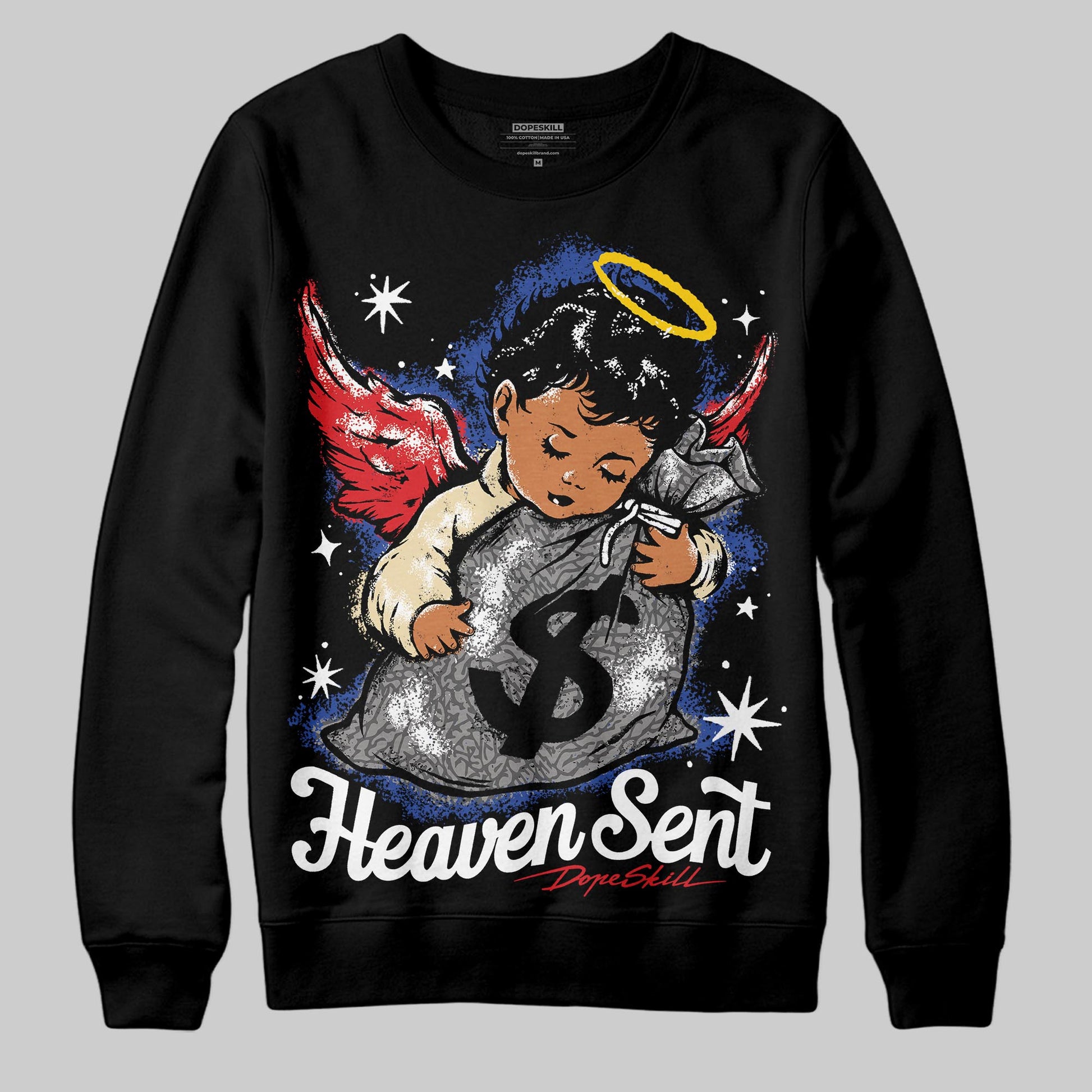 Jordan 3 “Seoul 2.0” DopeSkill Sweatshirt Heaven Sent Graphic Streetwear - Black